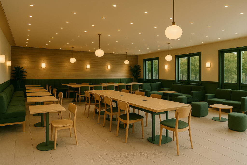 interior of brew coffee coffee shop